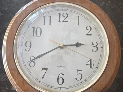 Quartz Wall Clock with Wooden Frame - Classic Design, Works Great