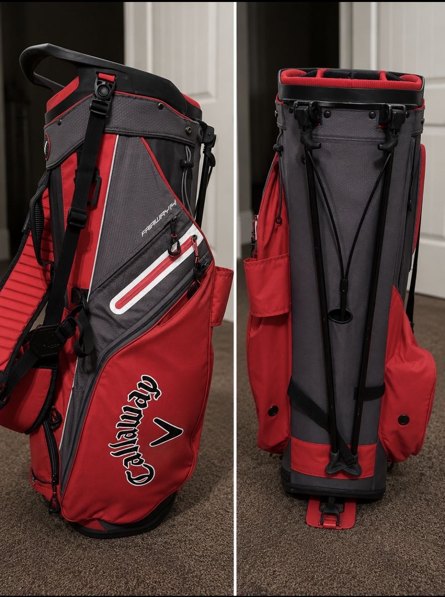 Callaway Fairway 14 Stand Golf Bag - Red / Charcoal Grey 14-Way Top