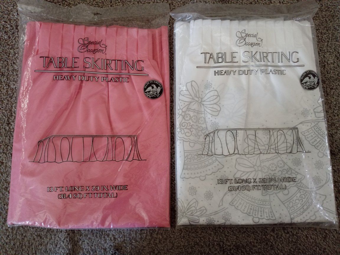 Special Occasion Heavy Duty Plastic Table Skirting 13 Ft x 29 In Lot of 2  $10.00 Each