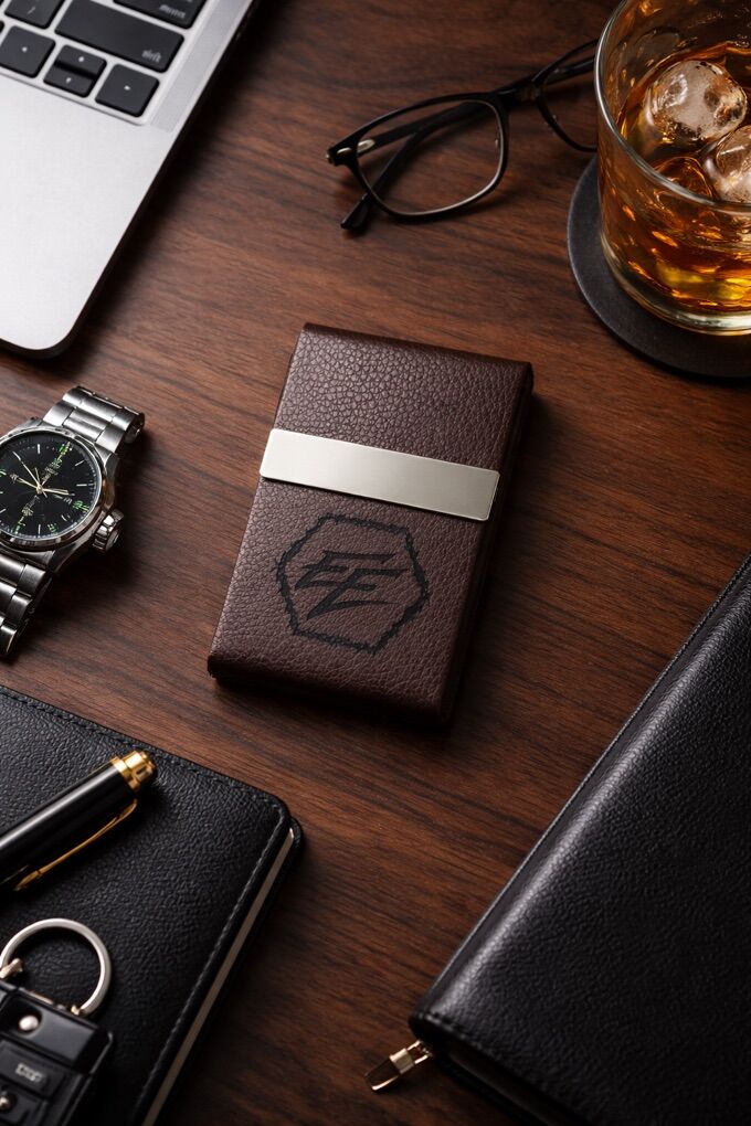 Premium Engraved Leather Card Holder - Custom Made