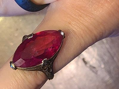 vintage 14k gold with large ruby ring