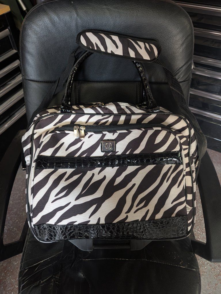 Zebra Print Rolling Laptop Bag & Travel Suitcase Luggage Set