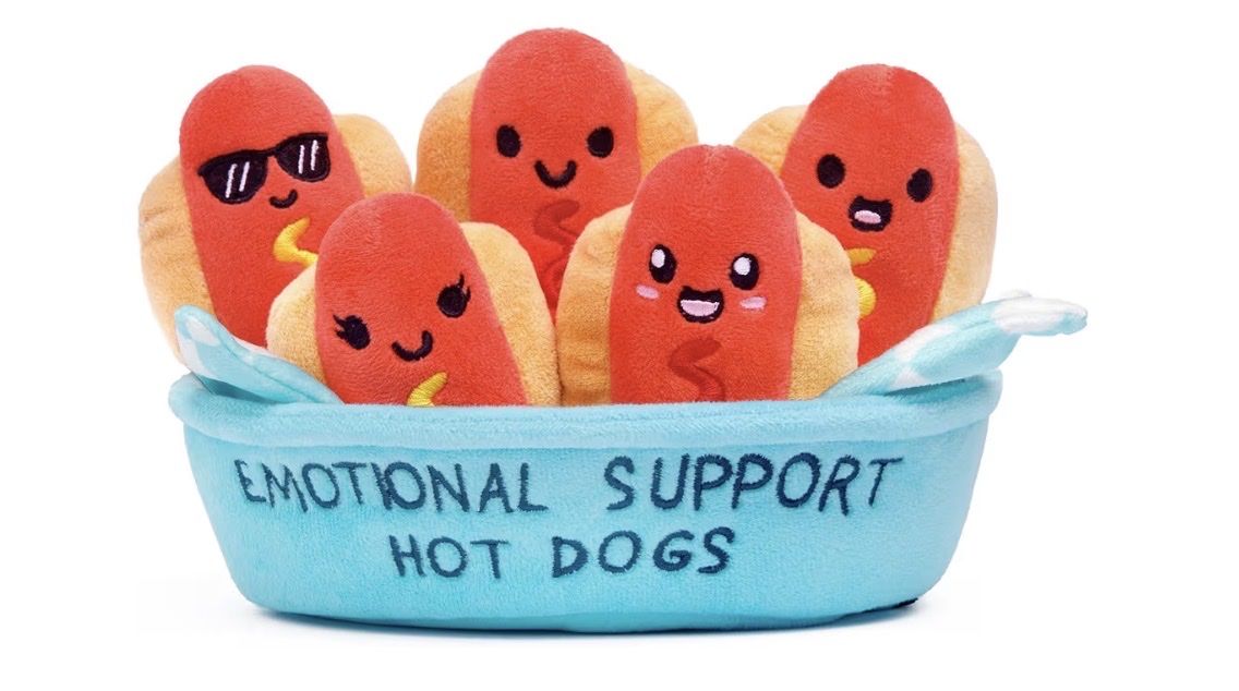 WHAT DO YOU MEME? Emotional Support Hot Dogs plush