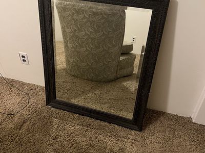 Vintage Ornate Black Framed Wall Mirror - 30" x 36" Rectangle