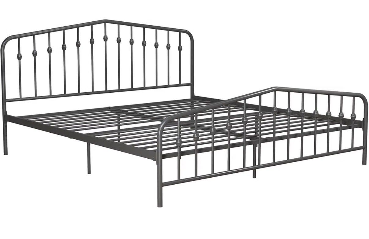 King bed frame : metallic gray