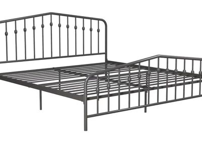 King bed frame : metallic gray