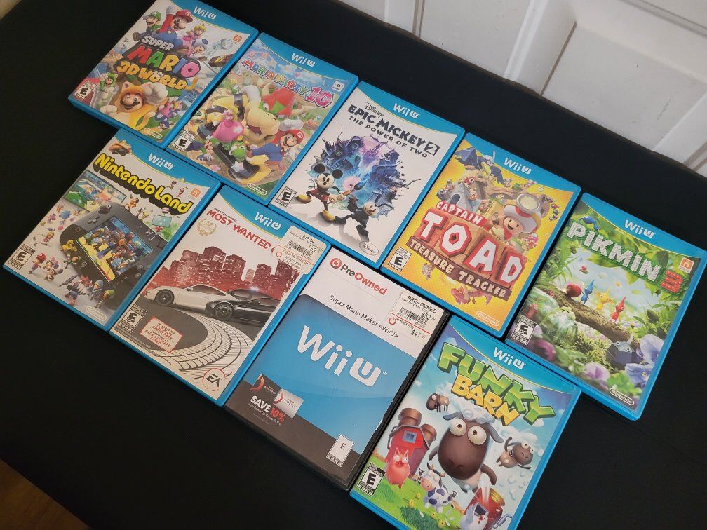 9 Great Games Nintendo Wii U Excellent Conditions!