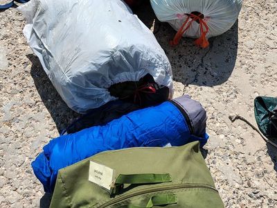 Camping tents, sleeping bags, mattresses, pads, backpacks