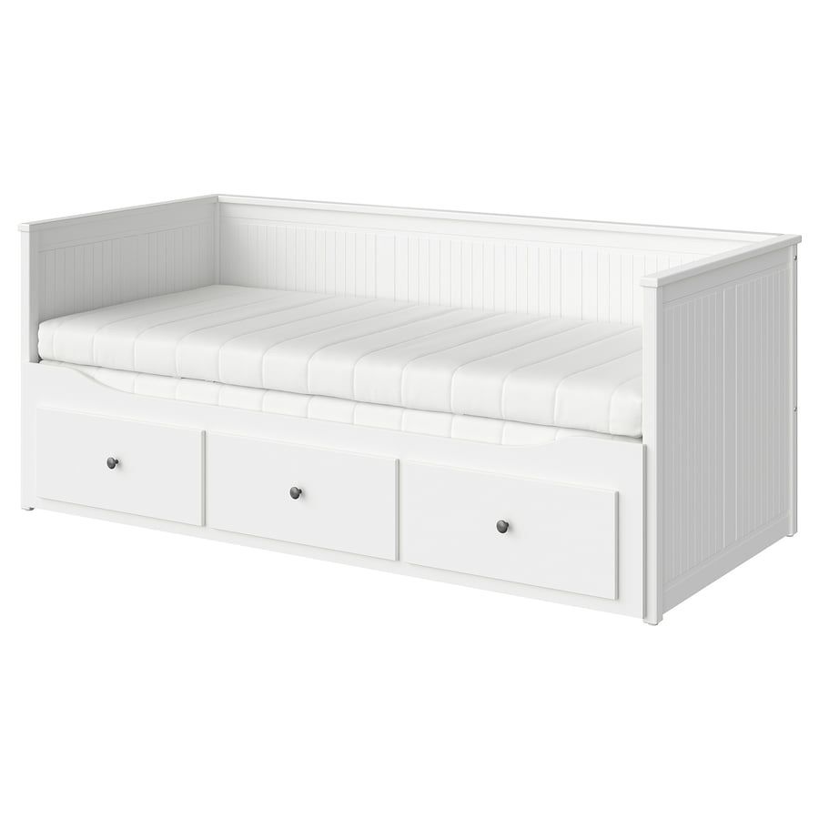 IKEA HEMNES White Daybed Frame w/ 3 Drawers & Mattress - Great Condition, All Pieces Included