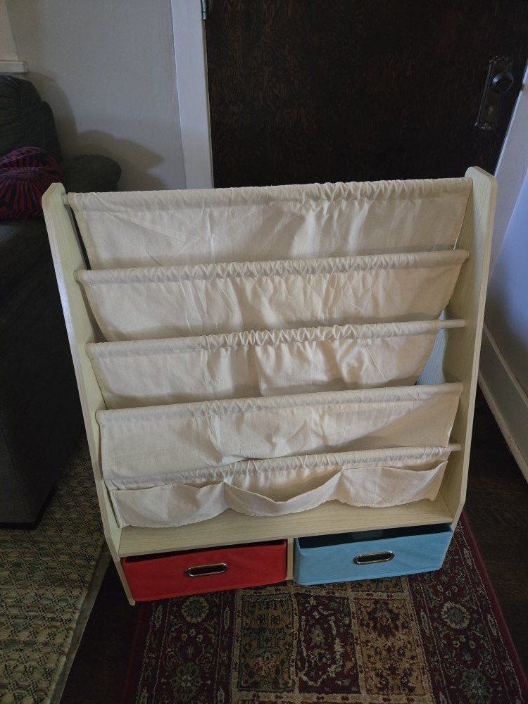Kids 4-tier fabric bookshelf $30 OBO