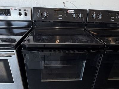 Whirlpool Electric Range Stove - Black, 4-Burner, Self-Cleaning Oven
