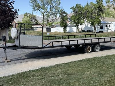 25' V-Nose Flat Bed Trailer for ATV/UTV/Snowmobiles and more