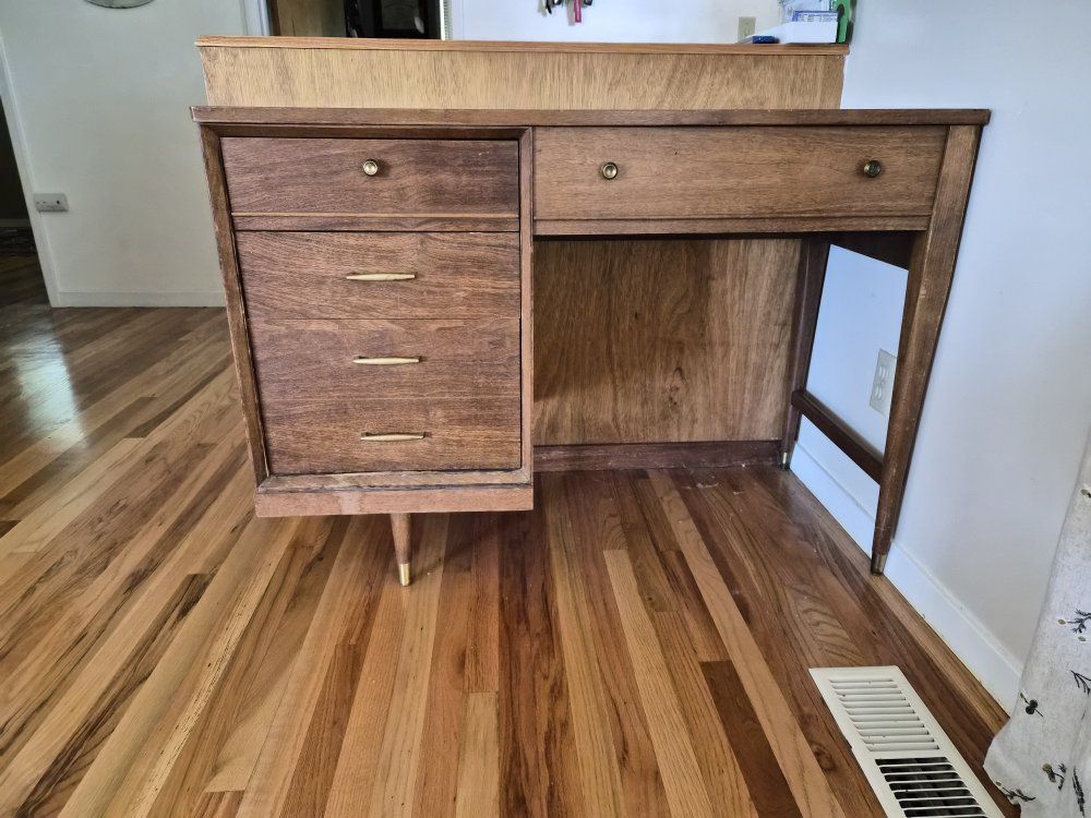 vintage wood desk