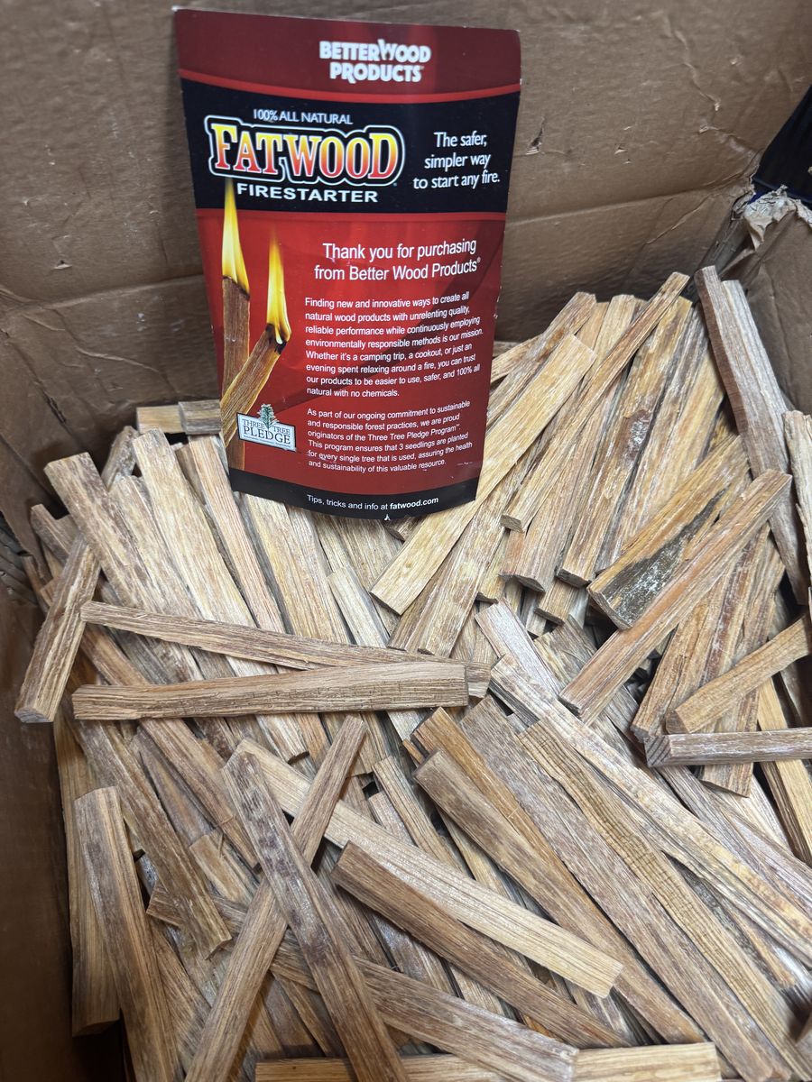 Better Wood Products Fatwood Fire Starter Sticks, Fireplace & Campfires, 50 Lbs