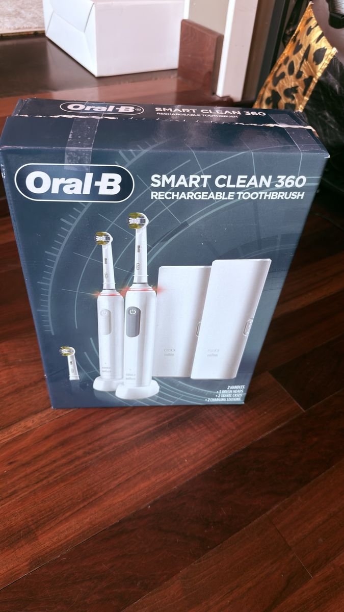 New Oral-B Smart Clean 360 Rechargeable Electric Toothbrush System - 2 Handles, 3 Cleaning Modes