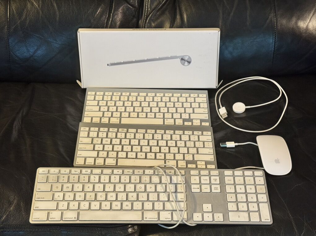 3 Mac Keyboards, Mouse and More for Parts