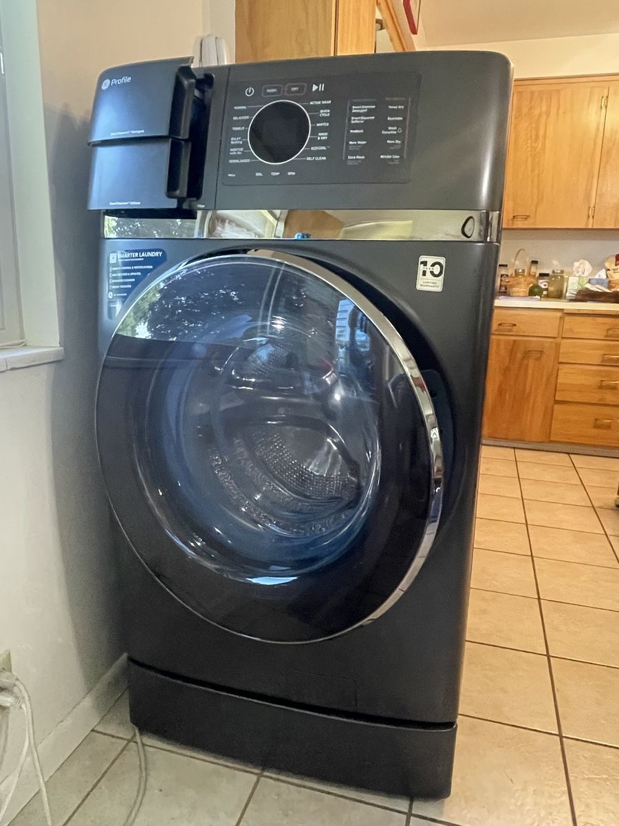 GE Profile UltraFast Washer Dryer Combo Front Load Carbon Graphite