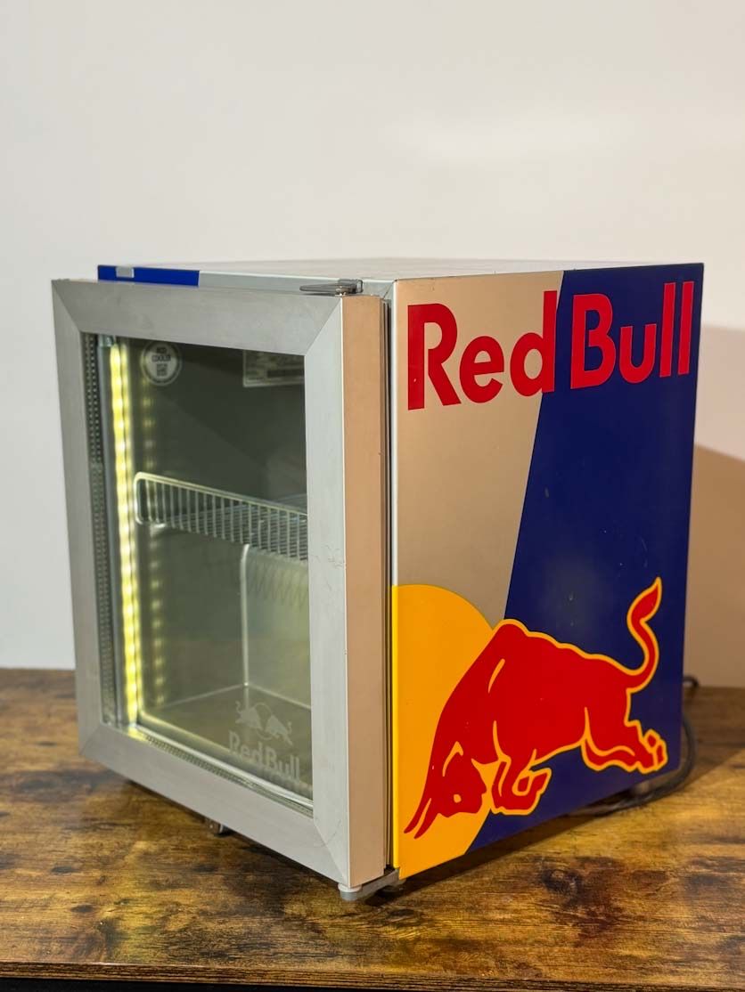 Authentic Red Bull Countertop Mini Fridge - Commercial LED Glass Door Cooler - $220 OBO