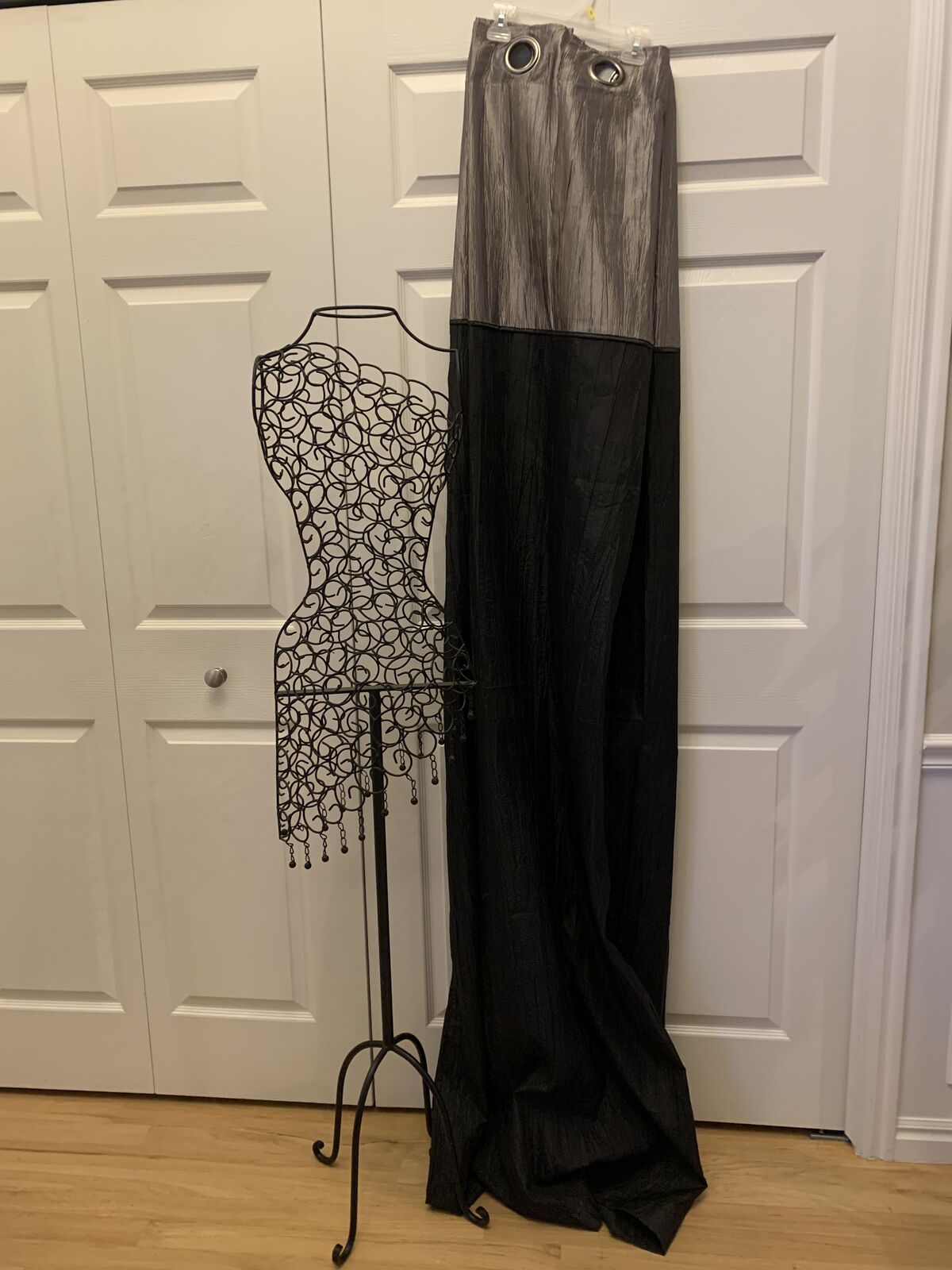 Silver & Black Curtain Panels