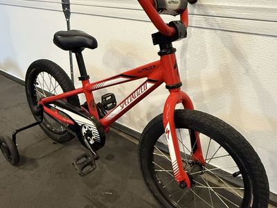 Specialized Hotrock 16” Red Kids Bicycle with Training Wheels.