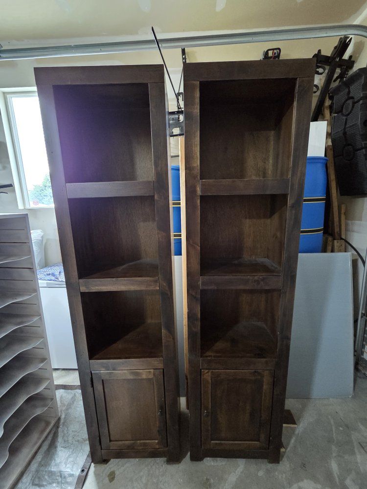 Dark Wood Bookshelves/Storage Cabinets