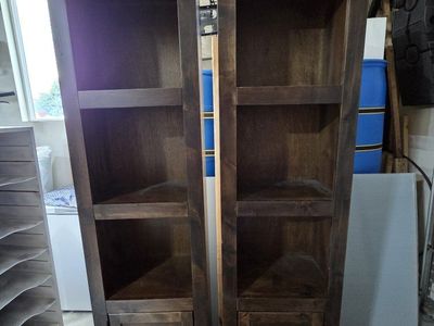 Dark Wood Bookshelves/Storage Cabinets