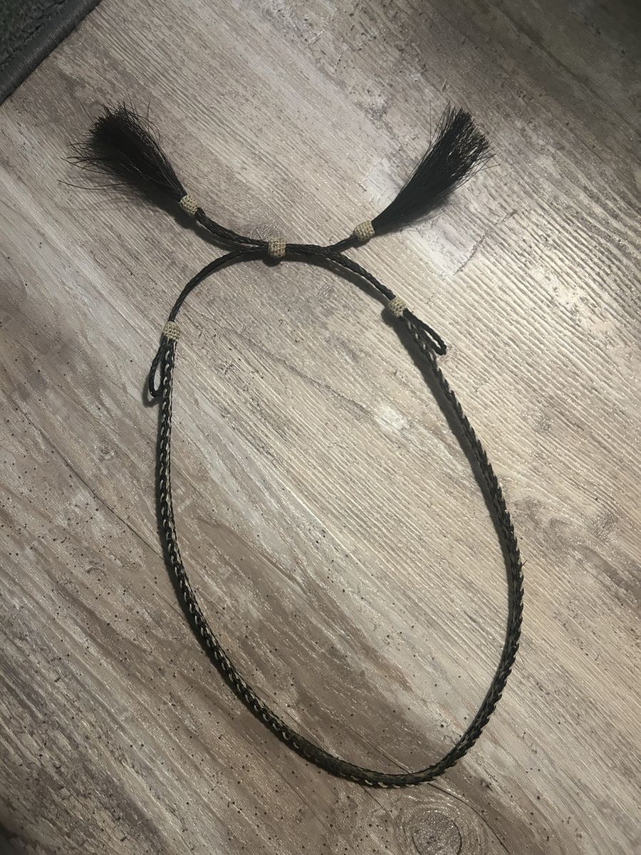 Handmade Braided Horsehair Hat Band with Tassels