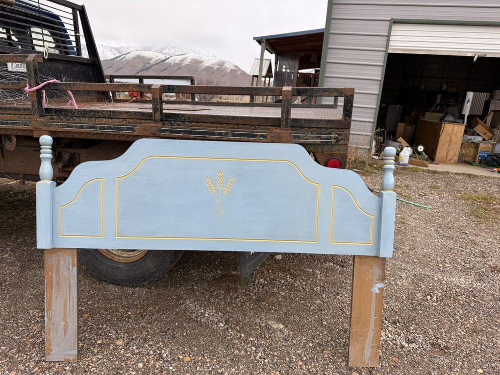 refinished headboard
