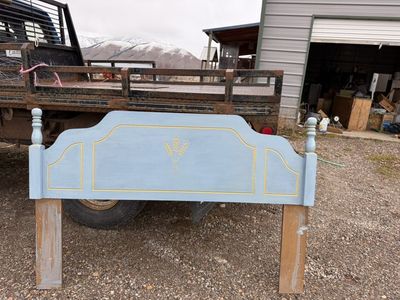 refinished headboard