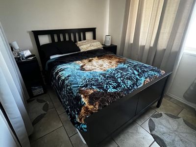 IKEA Full size bed frame + box spring + mattress