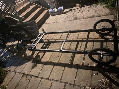 Bike cart hauling flat bed