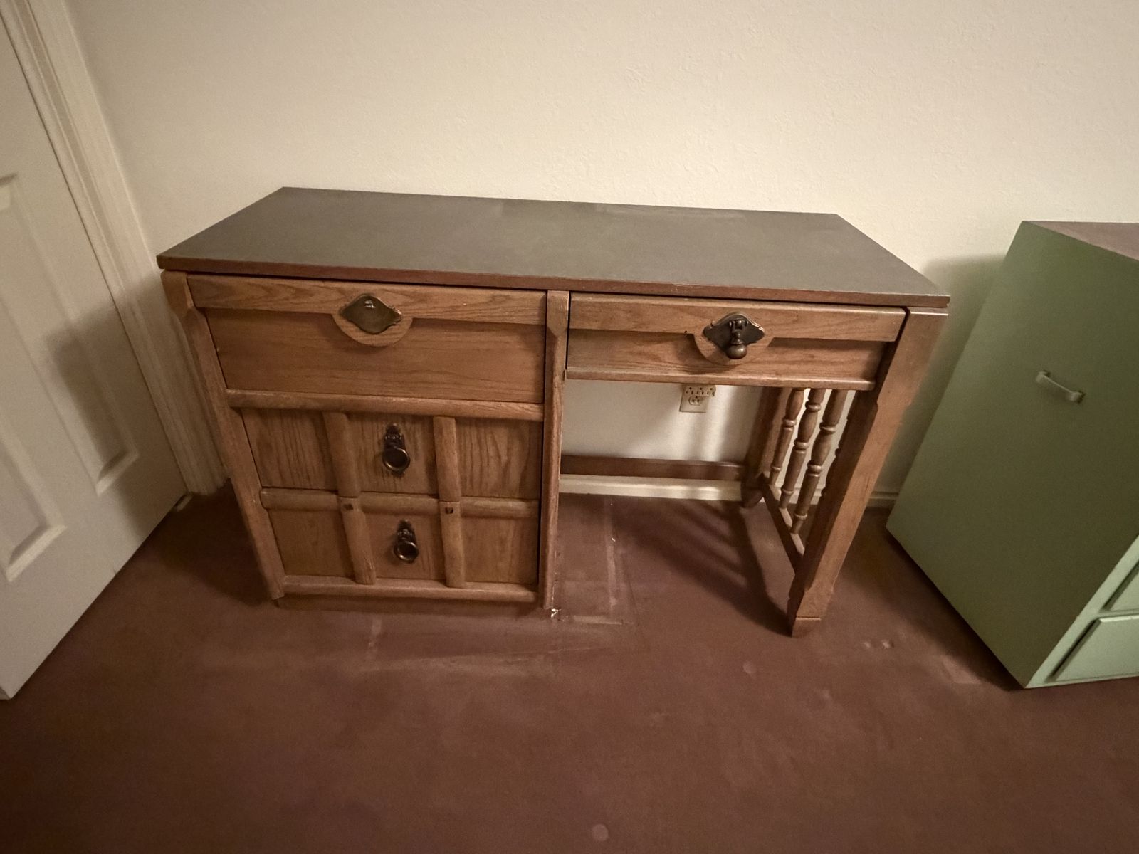 Vintage 1970s Solid Wood Colonial Writing / Student Desk $200 cash/venmo in Provo