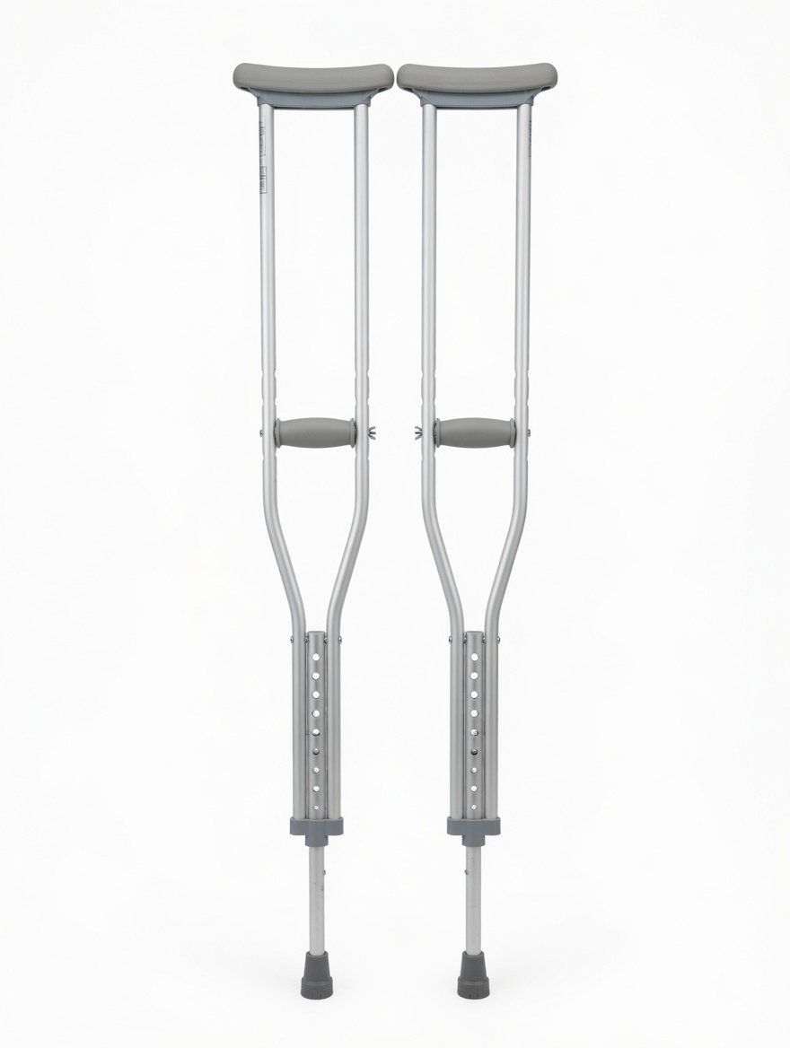 Adjustable Aluminum Crutches (Pair) - Standard Underarm Mobility Aid