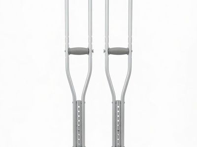 Adjustable Aluminum Crutches (Pair) - Standard Underarm Mobility Aid