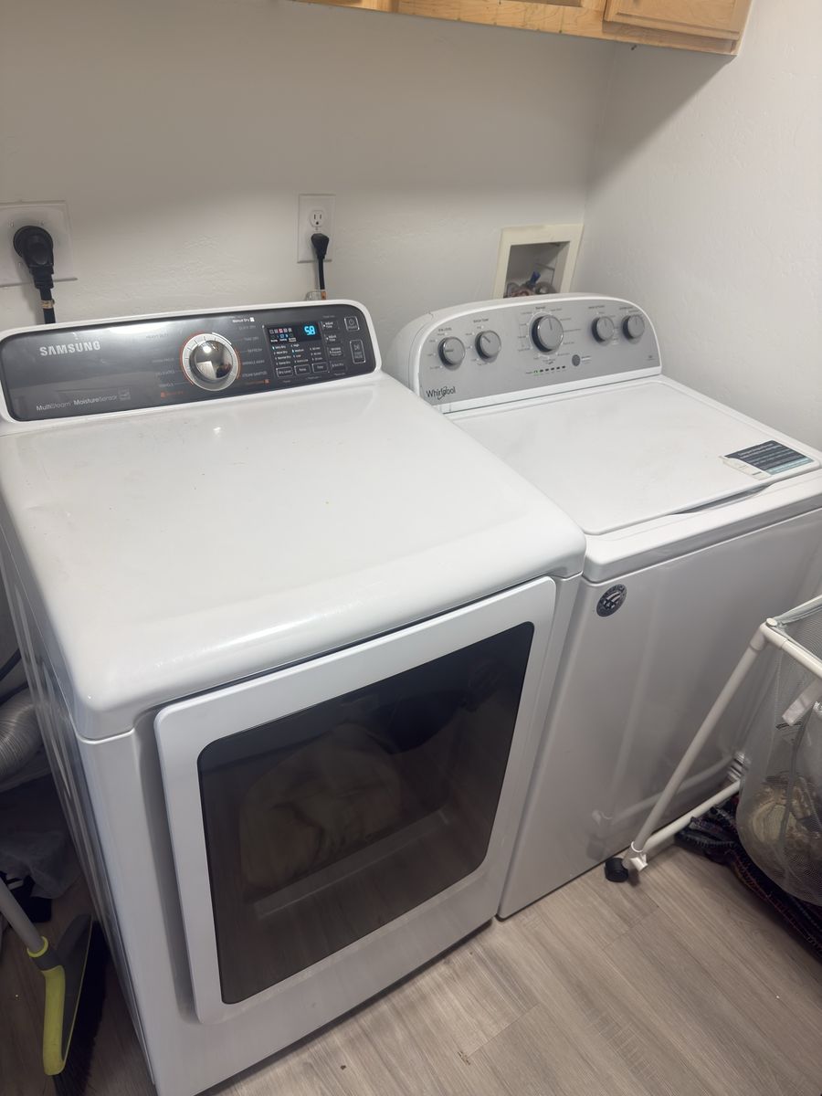 Samsung dryer and whirlpool washer set