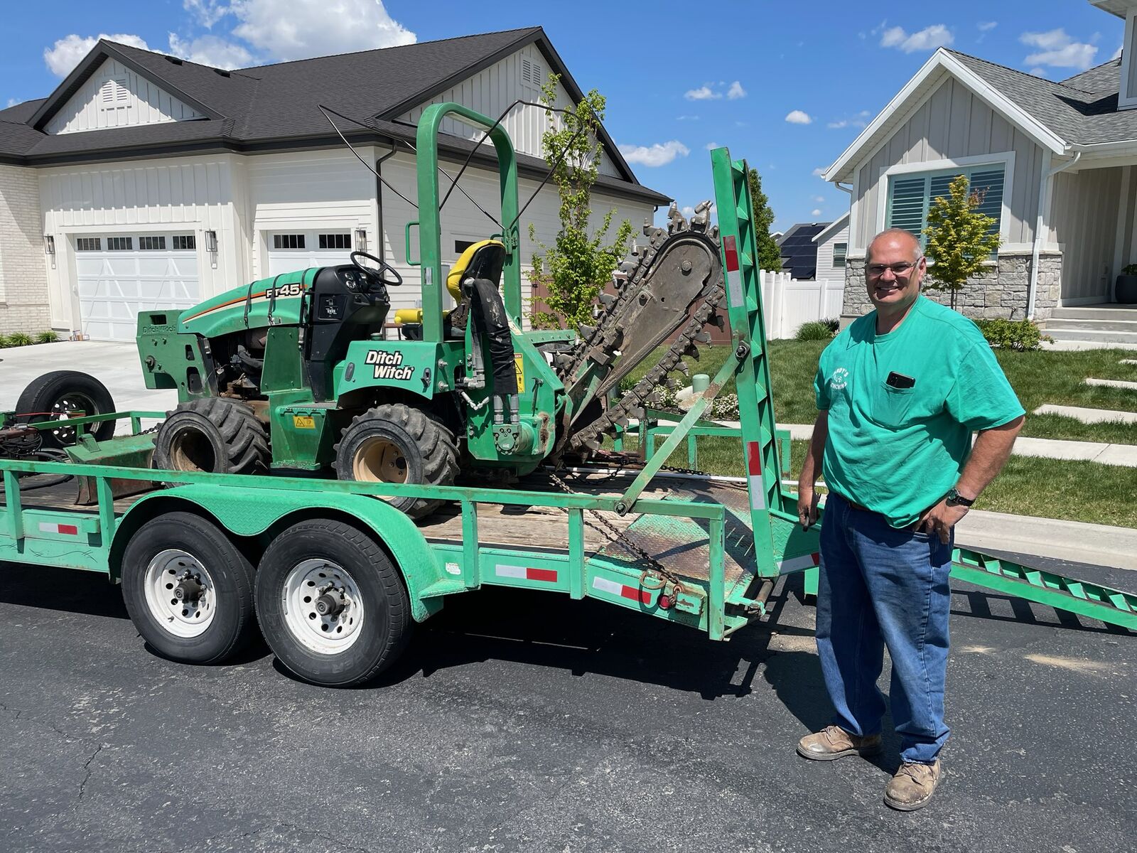 Rent ride-on trencher and me to run it