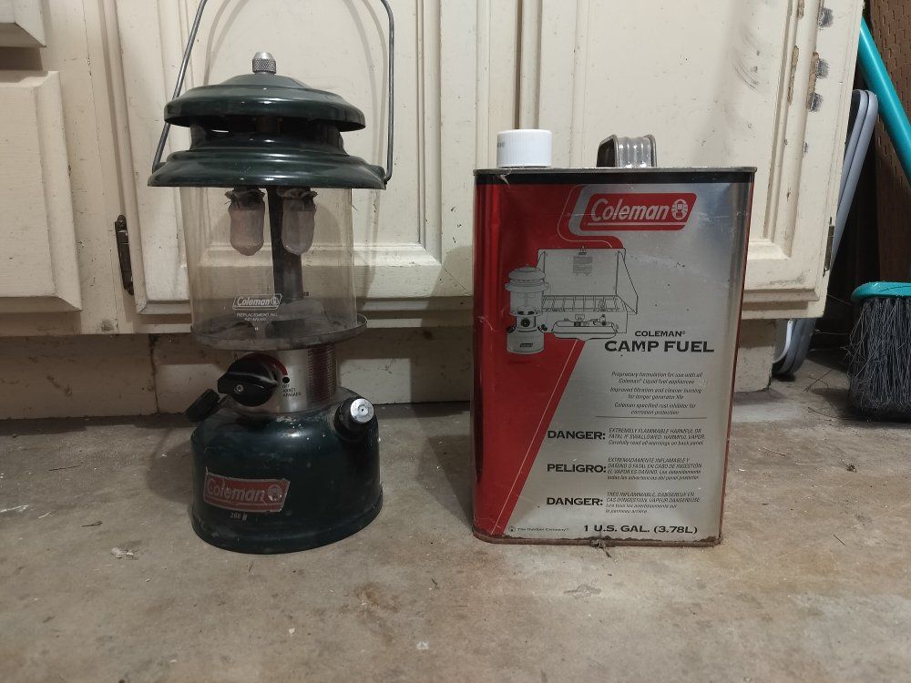 Coleman lantern white gas