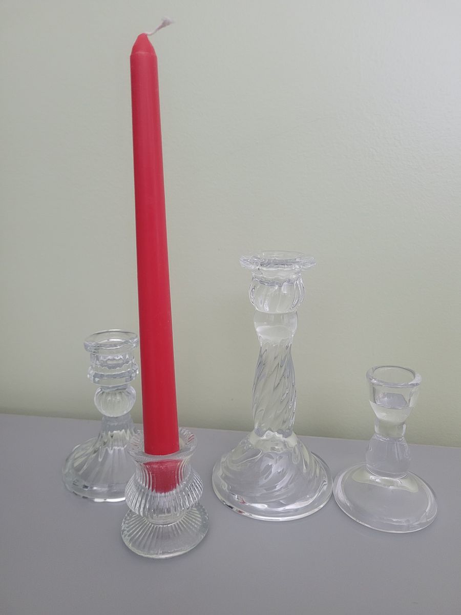 20 assorted glass candlesticks