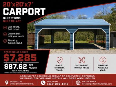 20x20x7 Metal Carport Installed