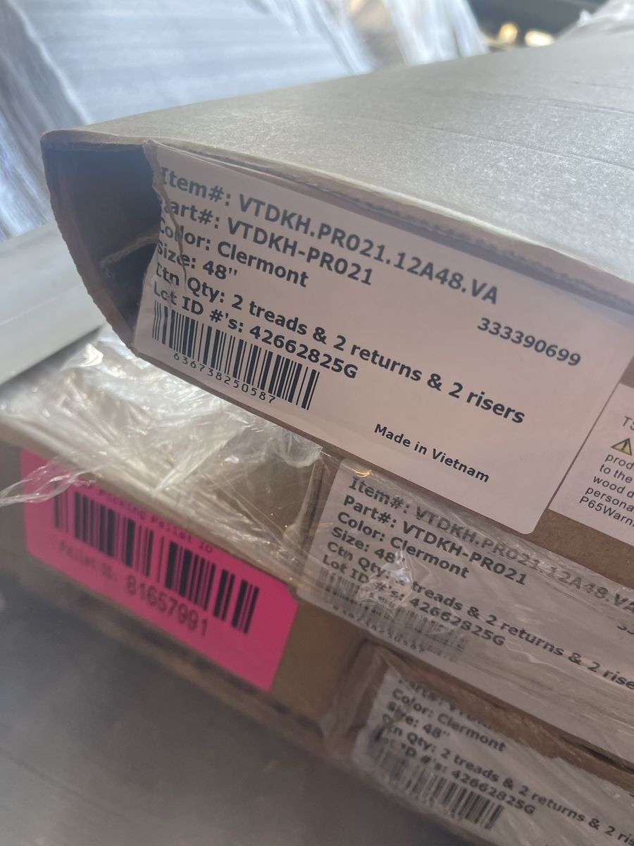 7x Clermont 48" Stair Steps Kit - 2 Treads, 2 Risers, 2 Returns (Part# VTDKH-PR021)