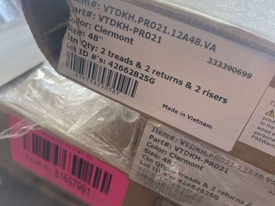 7x Clermont 48" Stair Steps Kit - 2 Treads, 2 Risers, 2 Returns (Part# VTDKH-PR021)