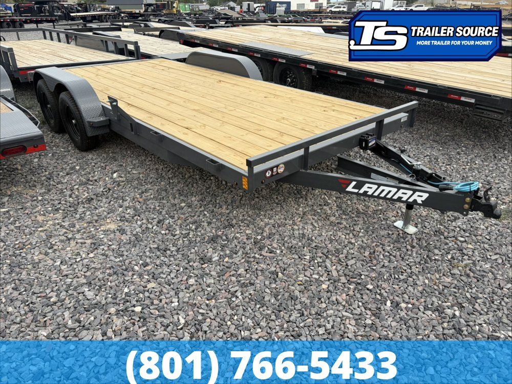 7x22 Lamar CC Flatbed Car Hauler Trailer - 10K GVWR -