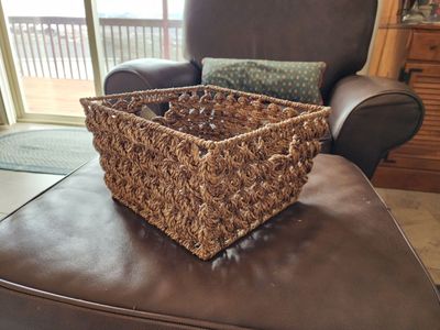 Large Brown Seagrass Storage Basket