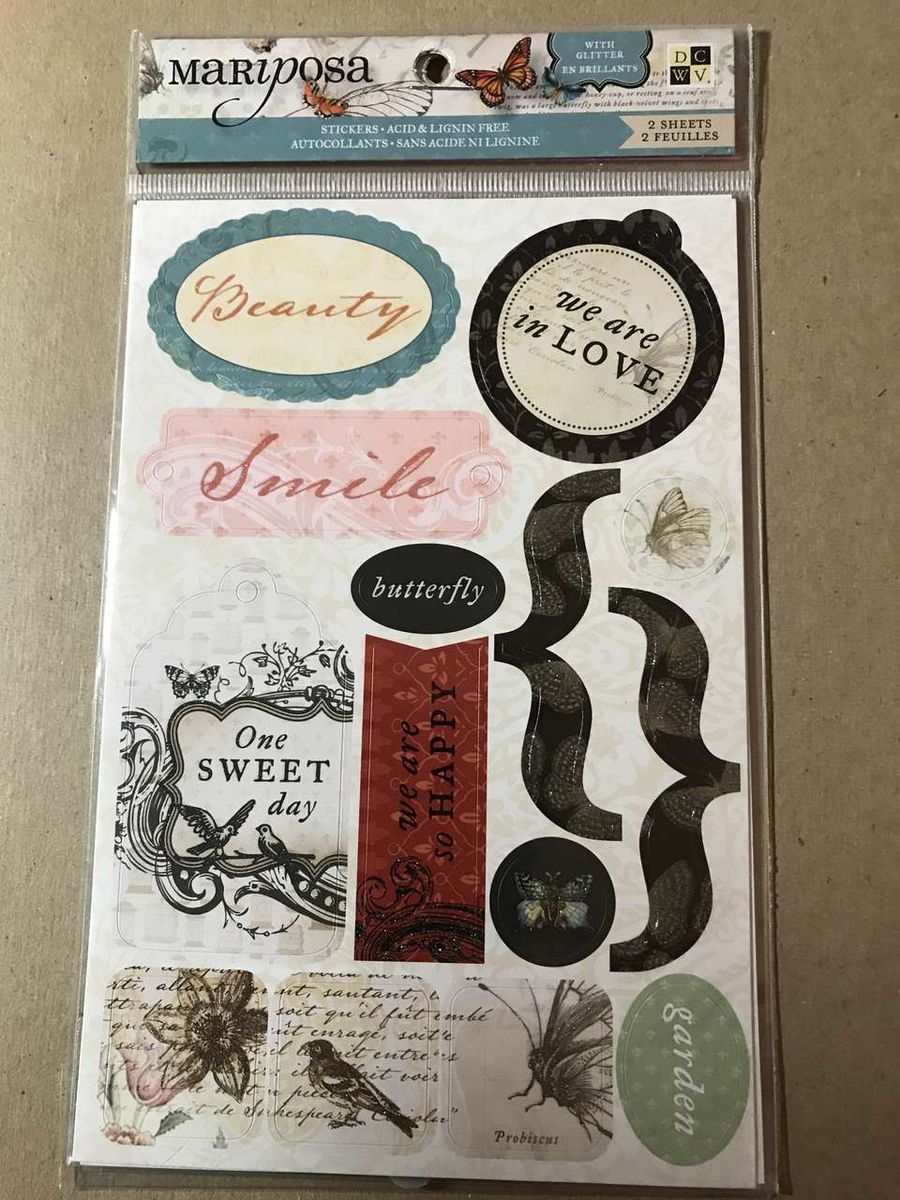 CHOOSE DCWV Be Mine Rub-Ons or DCWV Mariposa Stickers 2 Sheets, NIP or SEI Rub-Ons