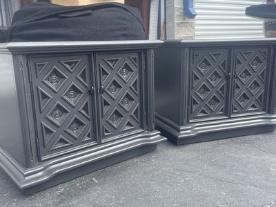 Pair Of Gray Nightstands