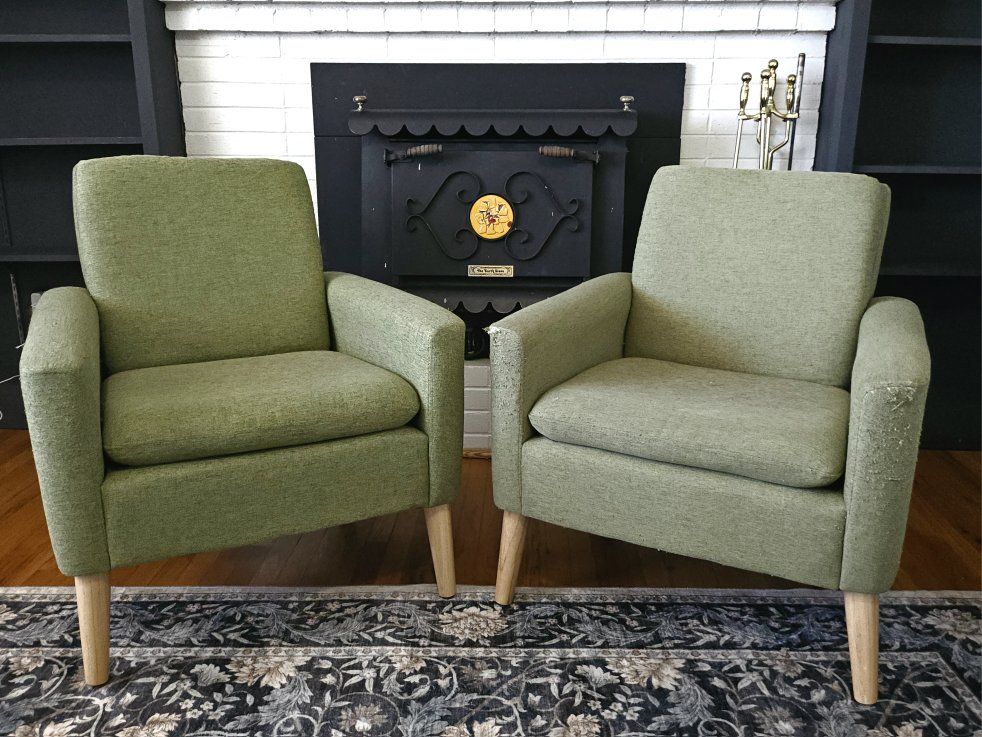 Green accent chairs