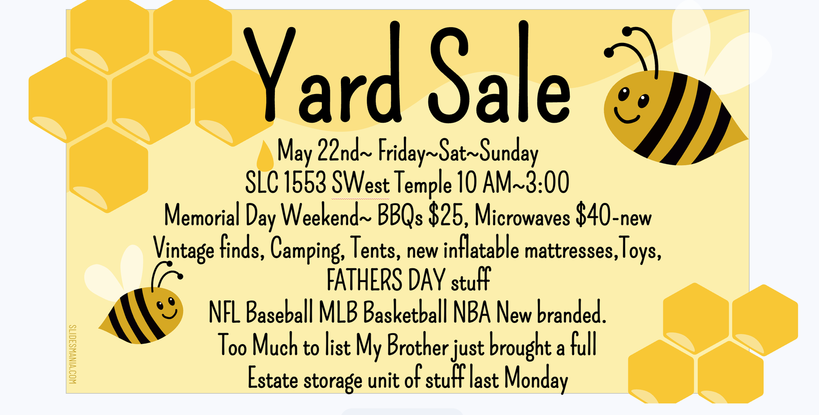 YARD SALE~ ESTATE STORAGE UNIT~ HUGE Sale Memorial Day Weekend