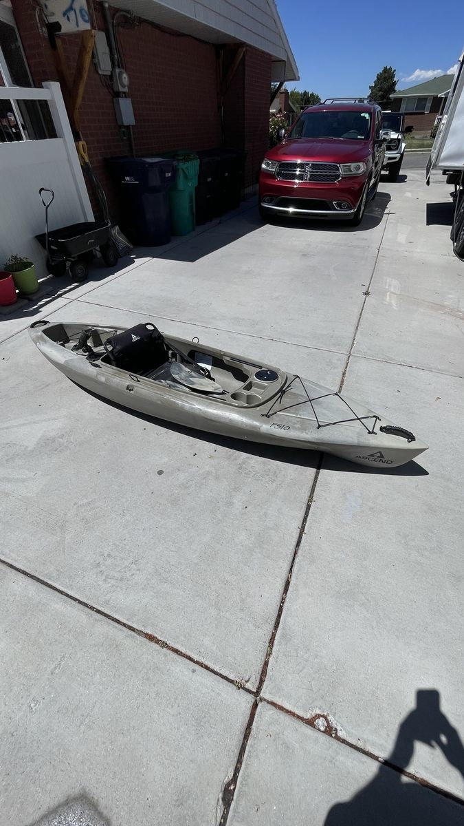Ascend 10T Sit-On-Top Kayak - Camo Tan, Comfortable Seating, Rod Holders