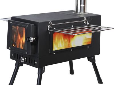 Preself hot tent stove, large side window, winter bc wood burning stove for heating cooking