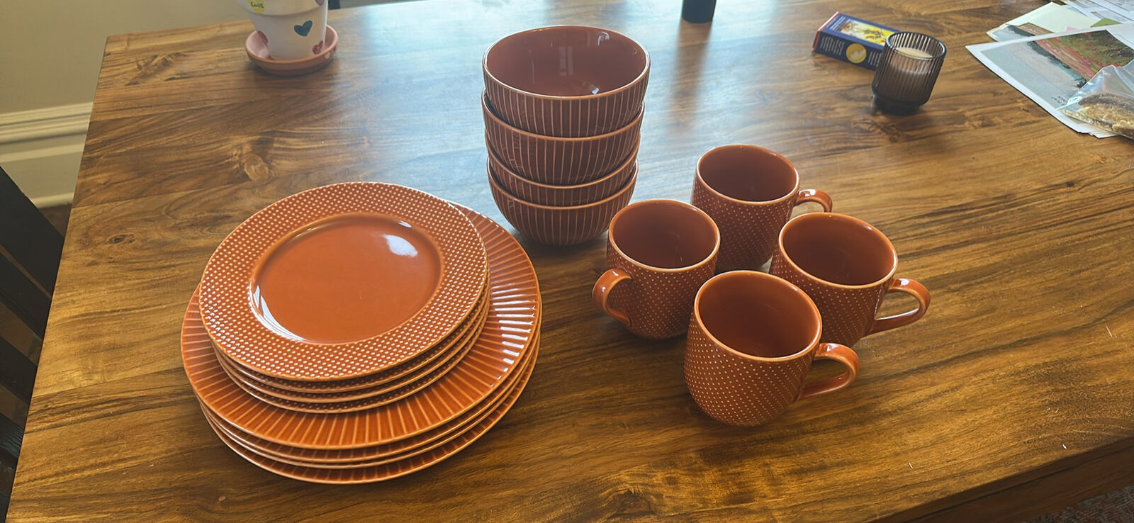 16 piece west elm dinnerware set